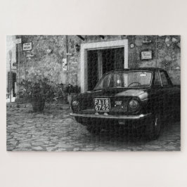  FIAT-auto in Italië in zwart-wit Legpuzzel