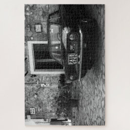 FIAT-auto in Italië in zwart-wit Legpuzzel