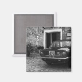 FIAT-auto in Italië in zwart-wit Magneet (Voorkant / Achterkant)