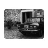  FIAT-auto in Italië in zwart-wit Magneet (Horizontaal)