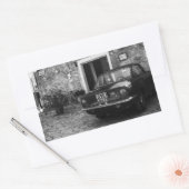  FIAT-auto in Italië in zwart-wit Rechthoekige Sticker (Envelop)