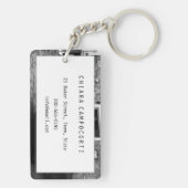 FIAT-auto in Italië in zwart-wit Sleutelhanger (achterkant)