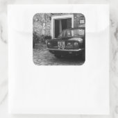  FIAT-auto in Italië in zwart-wit Vierkante Sticker (Tas)