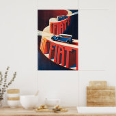 Fiat Automobile 1928 Vintage Auto Poster (Keuken)