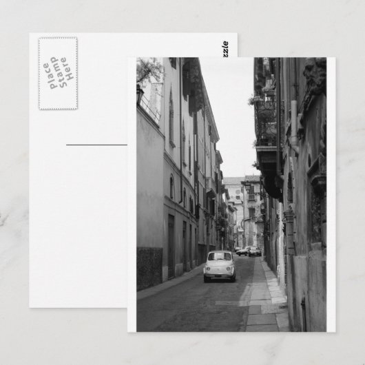 Fiat Cinquecento in Verona Briefkaart (Voorkant / Achterkant)