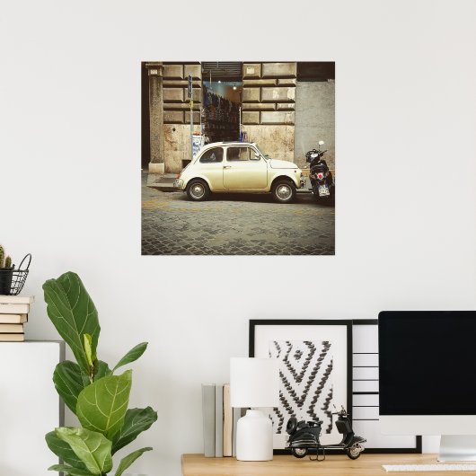  fiat in Rome Poster (Thuiskantoor)