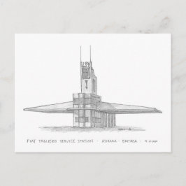 Fiat Tagliero Service Station, Asmara, Eritrea Briefkaart