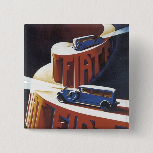 Fiat Vierkante Button 5,1 Cm (Voorkant)