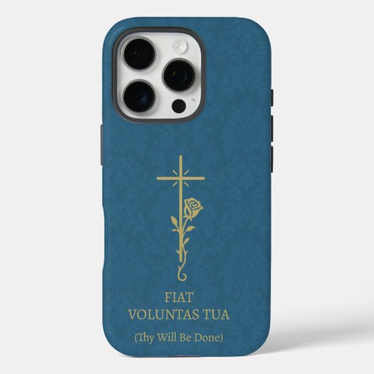Fiat Voluntas Tua Gold Cross Roos Case-Mate iPhone Case (Achterkant)