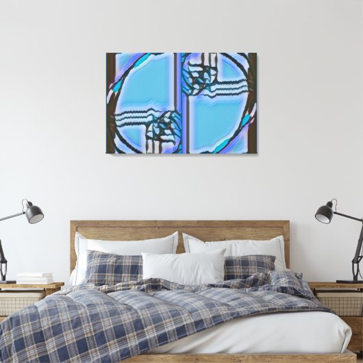 FIB 369 | Blauwvintonijn, Fibonacci Canvas Afdruk (Insitu (Slaapkamer))
