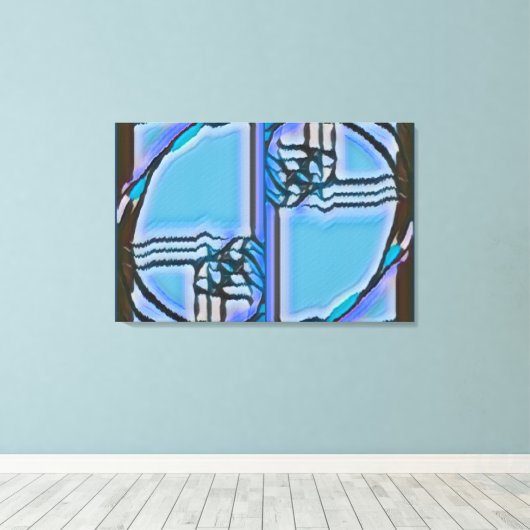 FIB 369 | Blauwvintonijn, Fibonacci Canvas Afdruk (Insitu (Houten vloer))