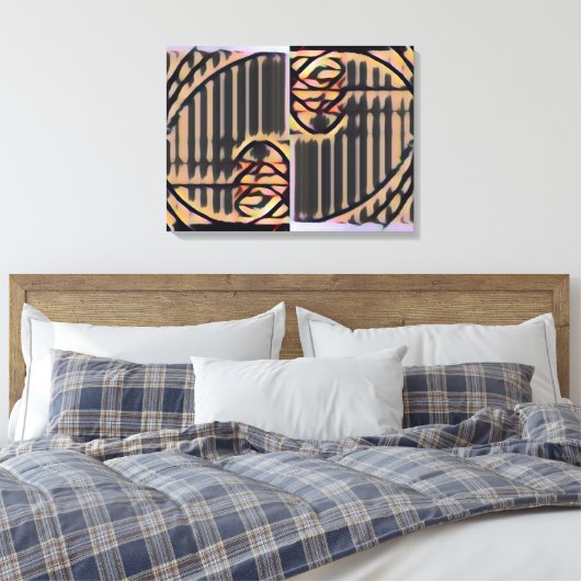 FIB 369 | Gesloten sluitluiken, Fibonacci Canvas Afdruk (Insitu (Slaapkamer))