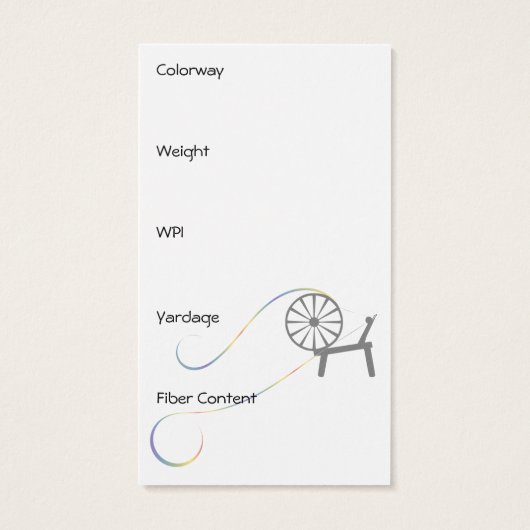 Fiber Art Visitekaartje of Hang Label (Achterkant)