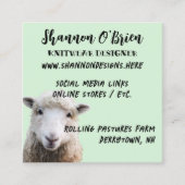 Fiber Arts Lam Schaap Sage Vierkante Visitekaartje (Voorkant)