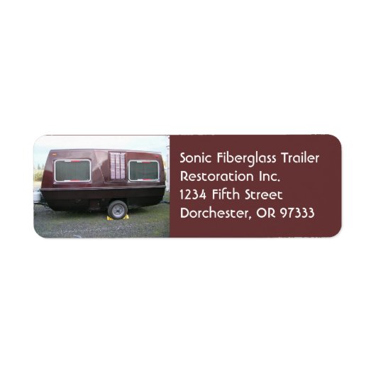  Fiberglass Travel Trailer Etiket (Voorkant)