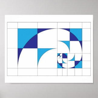 Fibonacci abstracte geometrische canvaskunst poster