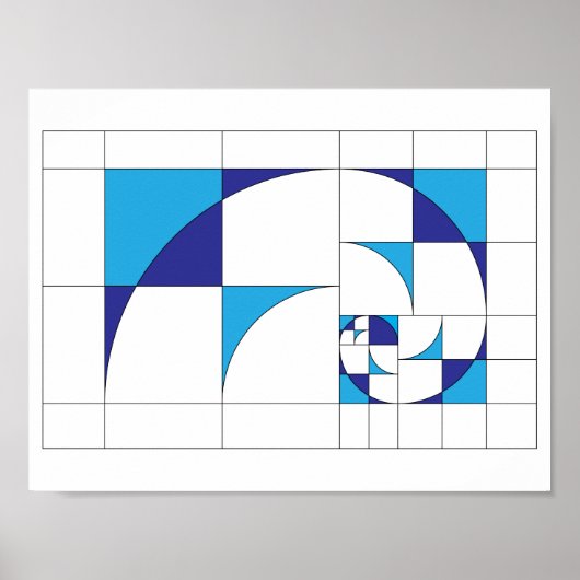Fibonacci abstracte geometrische canvaskunst poster (Voorkant)