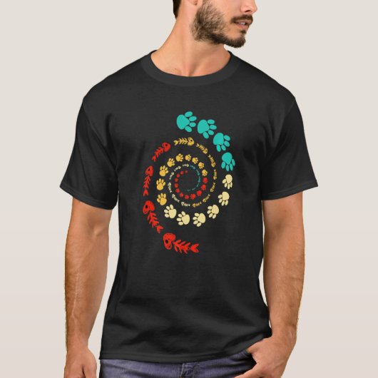 Fibonacci Cat Paw or Golden Ratio and Spiral or Fi T-shirt (Voorkant)