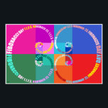 Fibonacci Day, Pop Art, Typografisch Poster<br><div class="desc">Golden ratio,  Fibonacci spiraal. Typografisch,  pop art stijl. Dag Fibonacci 23! 1, 1, 2, 3.</div>