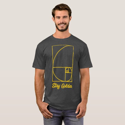 Fibonacci Day Stay Golden Funny Geek Wiskunde cade T-shirt (Voorkant volledig)