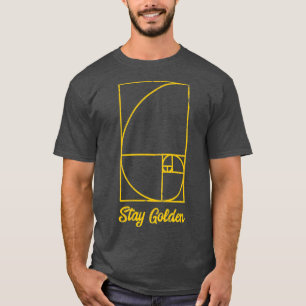 Fibonacci Day Stay Golden Funny Geek Wiskunde cade T-shirt