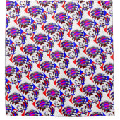 Fibonacci 'Fish Checker' door Kenneth Yoncich Douchegordijn (Voorkant)