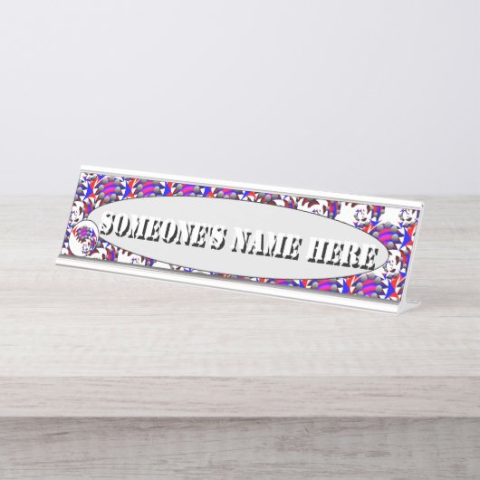 Fibonacci "Fish" door Kenneth Yoncich Bureau Naambordje (Voorkant)