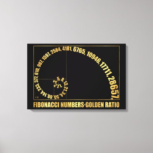 Fibonacci-getallen, gouden verhouding canvas afdruk (Voorkant)