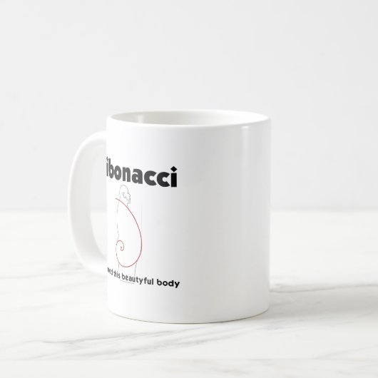 Fibonacci gevormd lichaam Overgewicht Obesitas Koffiemok (Voorkant links)