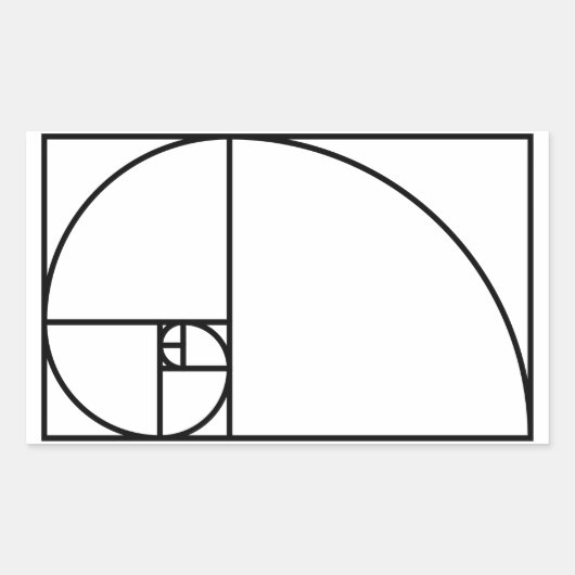Fibonacci gouden verhouding - unieke wiskundige ku rechthoekige sticker (Voorkant)