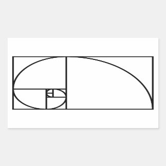 Fibonacci gouden verhouding - unieke wiskundige ku rechthoekige sticker