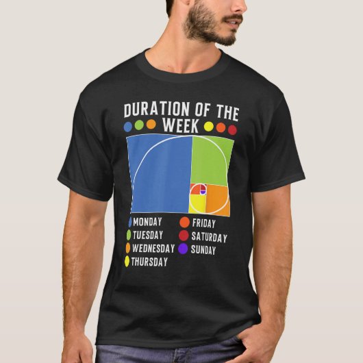 Fibonacci Gulden Ratio Duur van de week T-shirt (Voorkant)