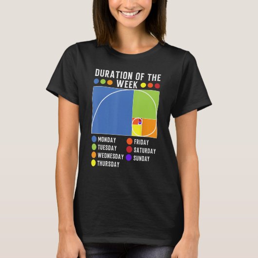 Fibonacci Gulden Ratio Duur van de week T-shirt (Voorkant)