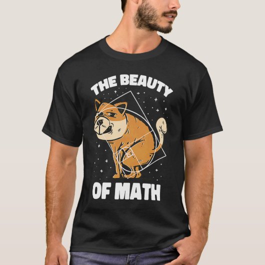 Fibonacci Gulden Ratio Hond Voor Wiskunde T-shirt (Voorkant)