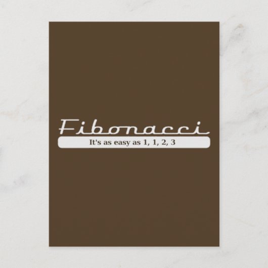 fibonacci... Het is even gemakkelijk als 1, 1, 2,  Briefkaart (Voorkant)