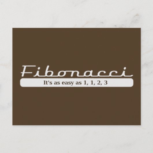fibonacci... Het is even gemakkelijk als 1, 1, 2, Briefkaart (Voorkant)