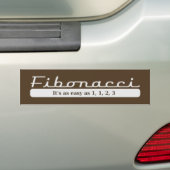 fibonacci... Het is even gemakkelijk als 1, 1, 2,  Bumpersticker (Op auto)