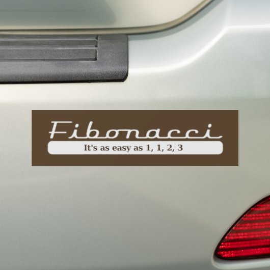 fibonacci... Het is even gemakkelijk als 1, 1, 2, Bumpersticker (Op auto)