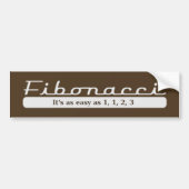 fibonacci... Het is even gemakkelijk als 1, 1, 2, Bumpersticker (Voorkant)