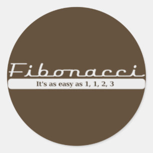 fibonacci... Het is even gemakkelijk als 1, 1, 2,  Ronde Sticker