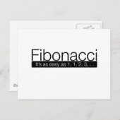 Fibonacci - het is even gemakkelijk als 1, 2, 3, . briefkaart (Voorkant / Achterkant)