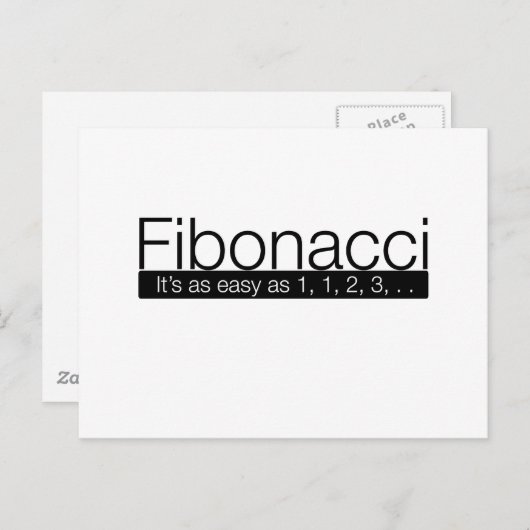 Fibonacci - het is even gemakkelijk als 1, 2, 3, . briefkaart (Voorkant / Achterkant)
