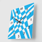 Fibonacci-klok met cijfers vierkante klok (Hoek)