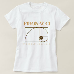 Fibonacci met bruine tekst voor liefhebbers van wi t-shirt