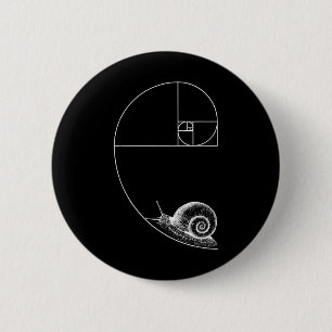 Fibonacci met Snail Mathematics Wiskunde Teacher G Ronde Button 5,7 Cm