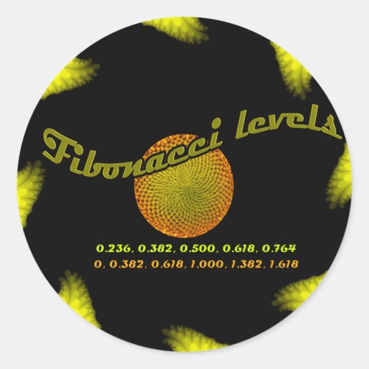 Fibonacci-nummers voor handelsdoeleinden ronde sticker (Voorkant)