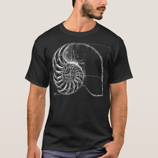 Fibonacci op een Nautilus Shell T-shirt (Voorkant)