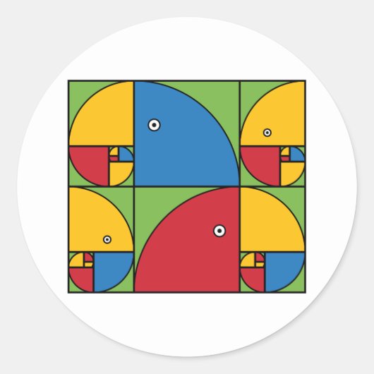 Fibonacci Parrots Ronde Sticker (Voorkant)