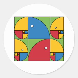 Fibonacci Parrots Ronde Sticker