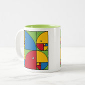 Fibonacci Parrots Tweekleurige Koffiemok (Voorkant links)